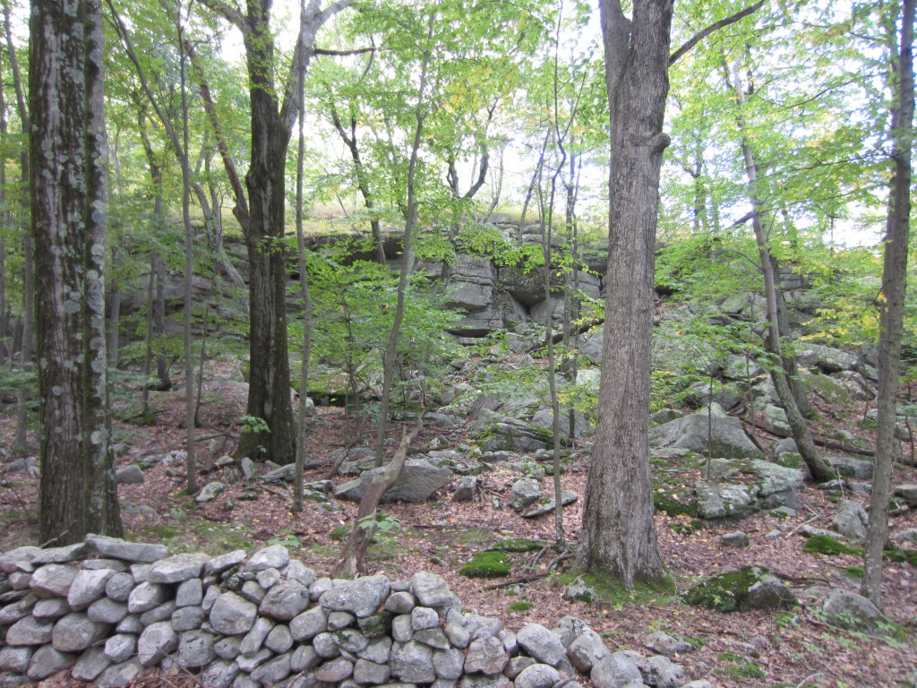 Escarpment and stone walls